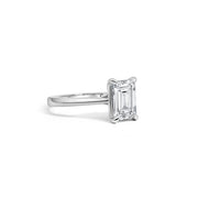 Platinum Emerald cut Solitaire Engagement Ring