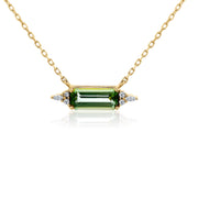 9ct Gold Tourmaline & Diamond Necklace