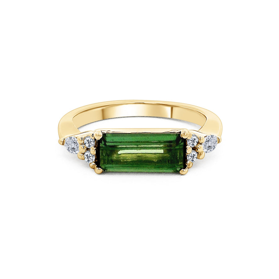 9ct Gold Tourmaline & Diamond Ring