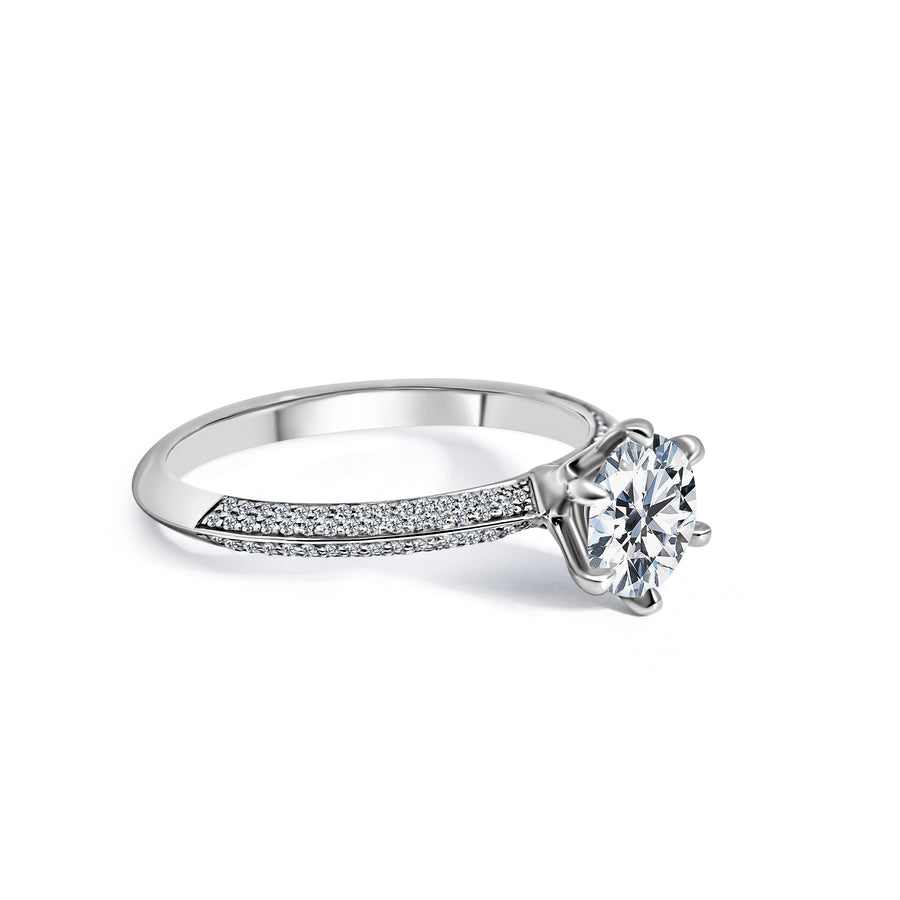 Platinum Knife Edge Solitaire Engagement Ring