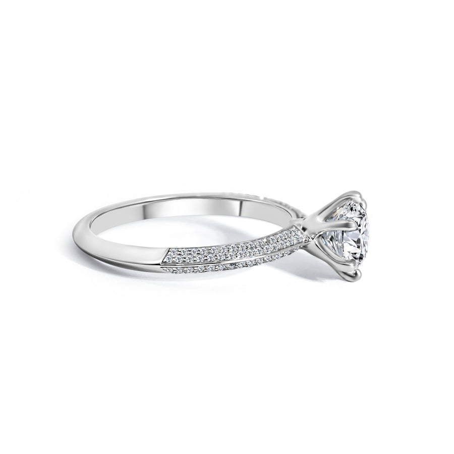 Platinum Knife Edge Solitaire Engagement Ring