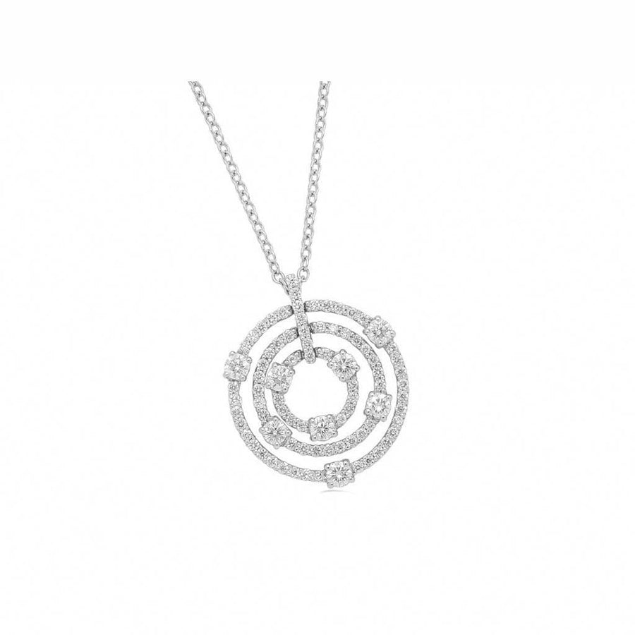 ✨ Featured in Netflix's Dept.Q ✨ Ladies 18ct White Gold And Diamond Circles Pendant
