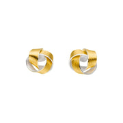 Manu 22ct Yellow Gold And Silver Knot Stud Earrings