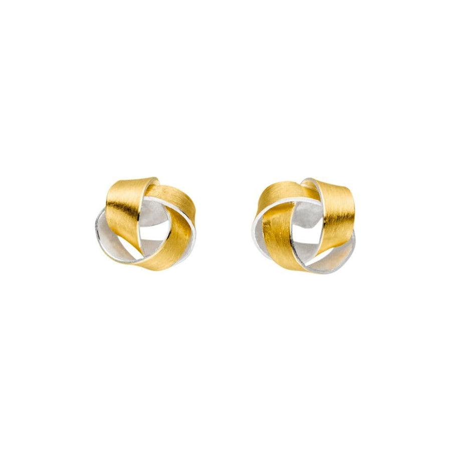 Manu 22ct Yellow Gold And Silver Knot Stud Earrings