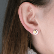 Manu 22ct Yellow Gold And Silver Round Stud Earrings