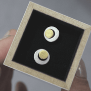 Manu 22ct Yellow Gold And Silver Round Stud Earrings