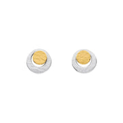 Manu 22ct Yellow Gold And Silver Round Stud Earrings