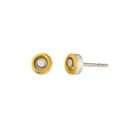 Manu 22ct Yellow Gold And Silver Small Stud Earrings