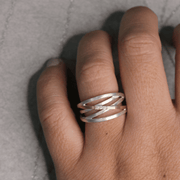 Manu Diamond Set Cross Over Ring