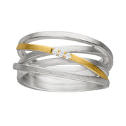 Manu Diamond Set Cross Over Ring