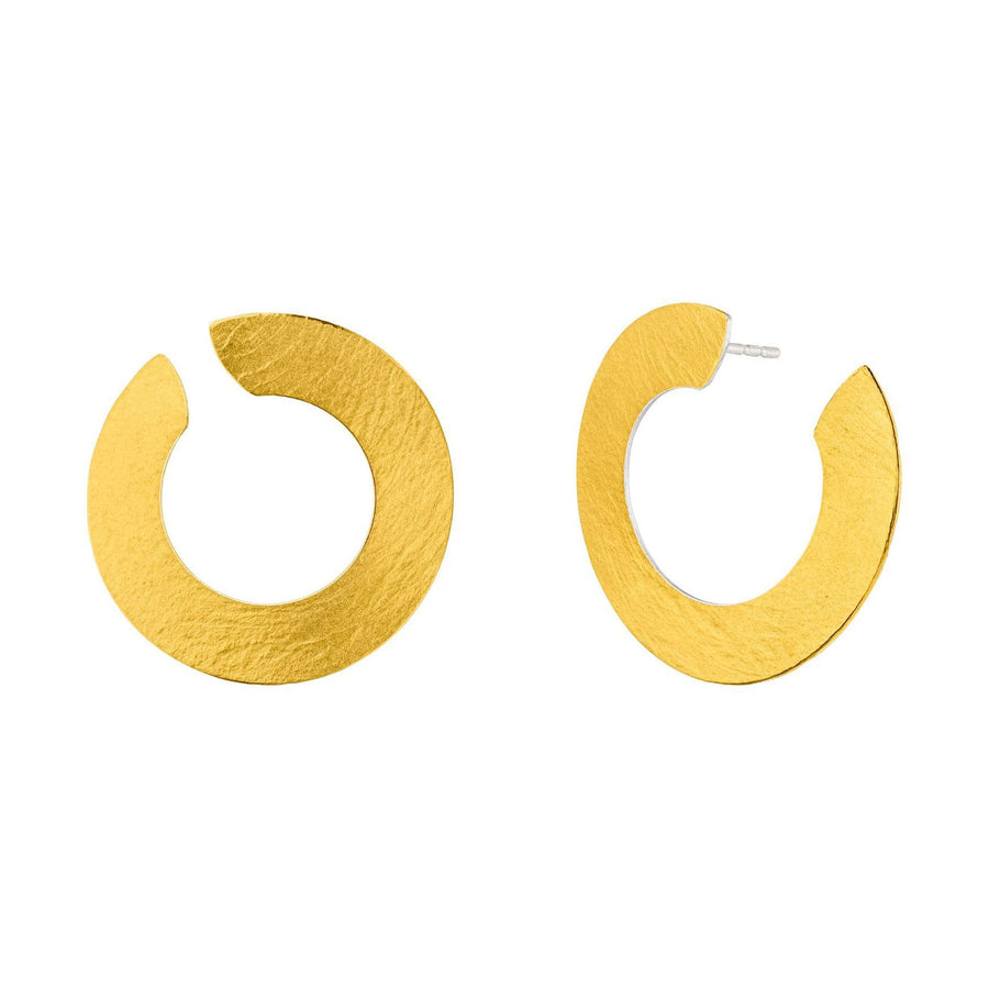 Manu Silver And 22ct Yellow Gold Circle Earrings