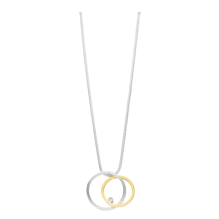 Manu Silver And 22ct Yellow Gold Interlocking Circle Necklace