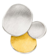 Manu Silver And 22ct Yellow Gold Pebble Style Earrings