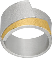 Manu Silver And 22ct Yellow Gold Ring