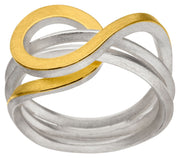 Manu Silver And 22ct Yellow Gold Swirl Ring