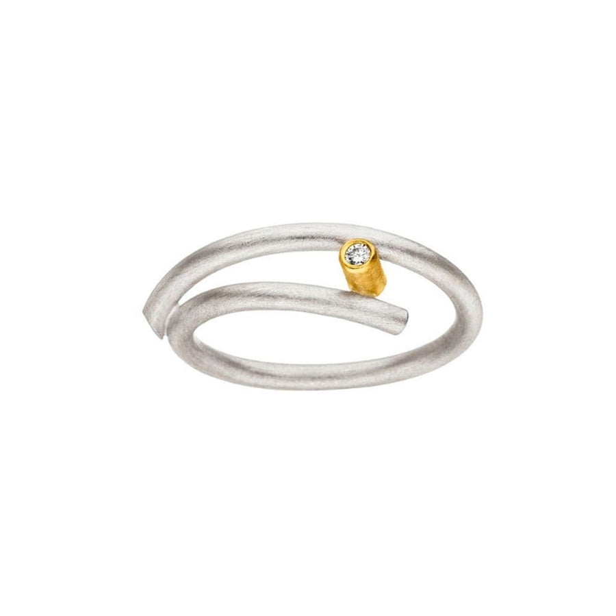 Manu Sterling Silver, 22ct Yellow Gold & Diamond Ring