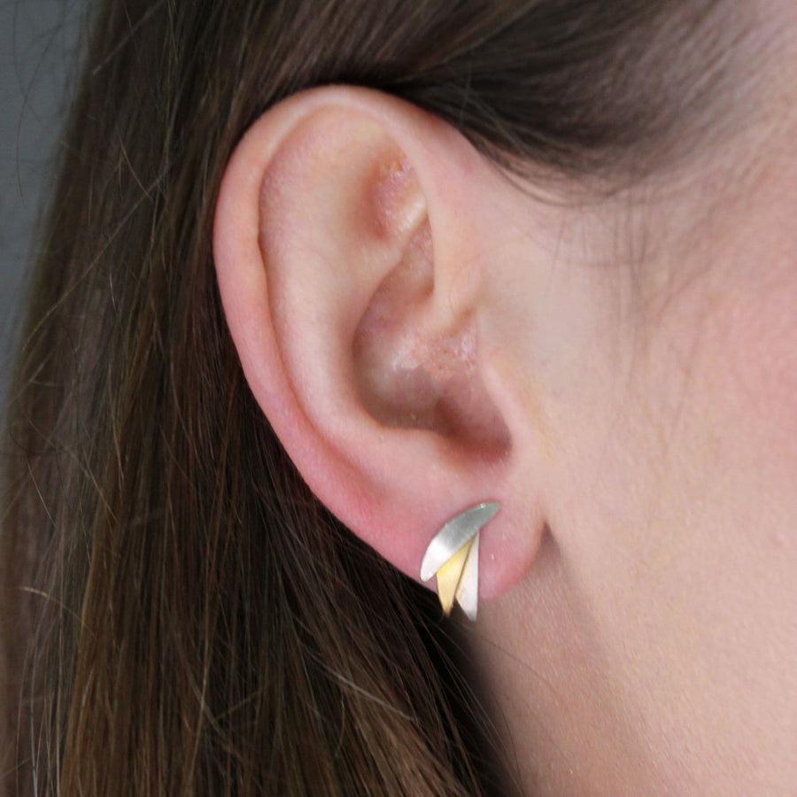 Manu Sterling Silver & 22ct Yellow Gold Earrings