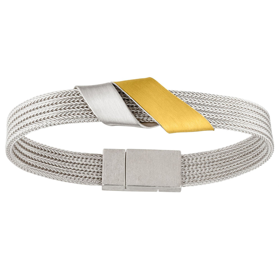 Manu Sterling Silver & 22ct Yellow Gold Foxchain Bracelet