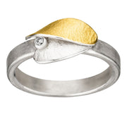 Manu Sterling Silver & 22ct Yellow Gold Ring With Diamond
