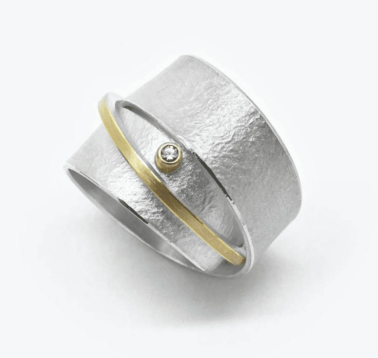 Manu Sterling Silver & 22ct Yellow Gold Wrap Ring