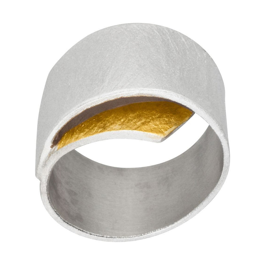 Manu Sterling Silver And 22ct Yellow Gold Ring