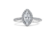 Marquise Diamond Halo Engagement Ring