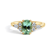 Mint Tourmaline & Diamond Engagement Ring