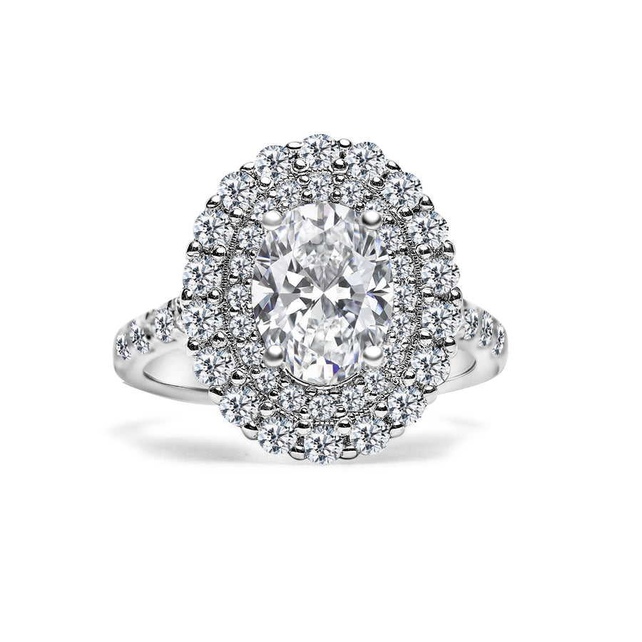 Oval Double Halo Engagement Ring