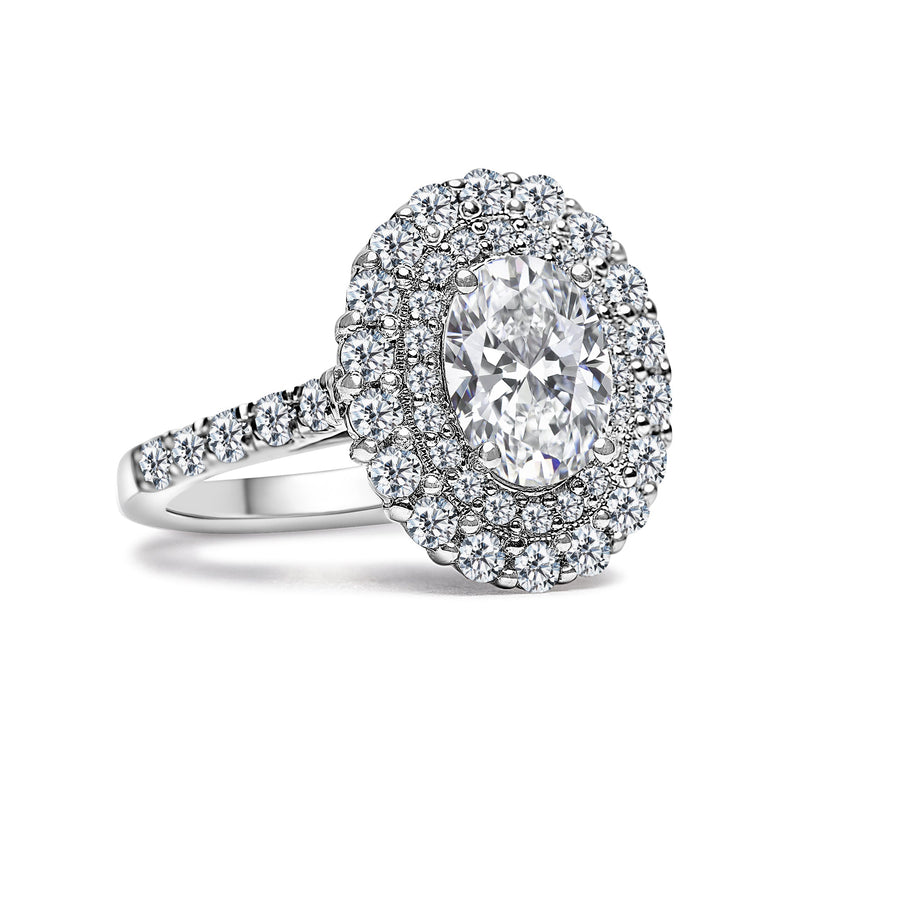 Oval Double Halo Engagement Ring