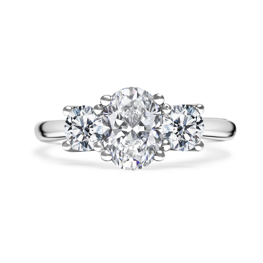 Oval Trilogy Engagement Ring