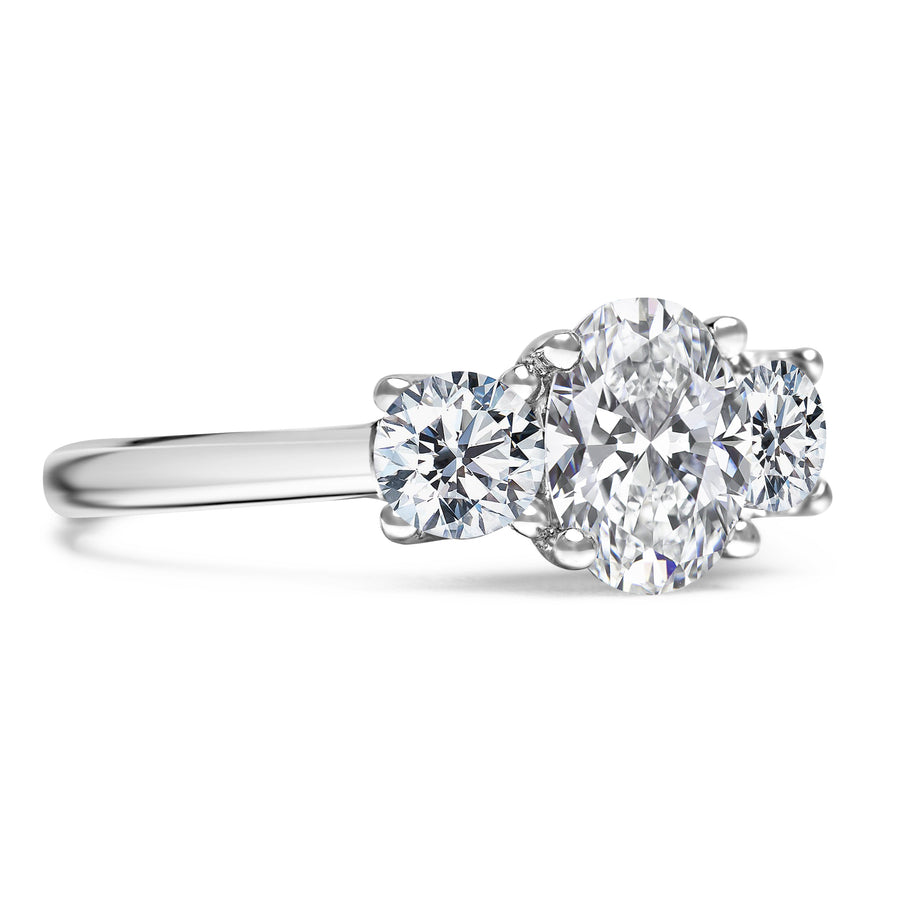 Oval Trilogy Engagement Ring