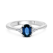 White Gold Sapphire and Diamond Ring