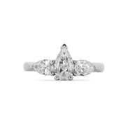 Pear Cut Trilogy Diamond Engagement Ring