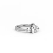 Pear Cut Trilogy Diamond Engagement Ring
