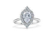 Pear Diamond With Graduating Halo Engagement Ring