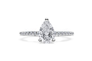 Pear Diamond Solitaire With Diamond Shoulders