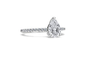 Pear Diamond Solitaire With Diamond Shoulders
