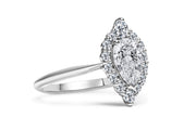 Pear Diamond With Graduating Halo Engagement Ring