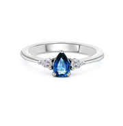 White Gold Sapphire and Diamond Ring