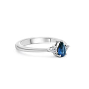 White Gold Sapphire and Diamond Ring