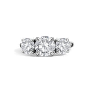 Platinum Round Brilliant Cut Trilogy Engagement Ring