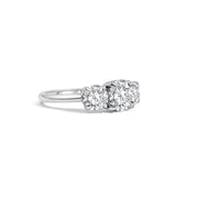 Platinum Round Brilliant Cut Trilogy Engagement Ring