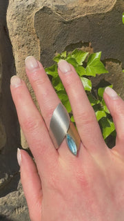 Manu Sterling Silver, 22ct Yellow Gold And Topaz Ring