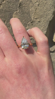 Pear Cut Trilogy Diamond Engagement Ring