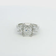 Platinum Lab Grown Diamond Radiant Cut Ring