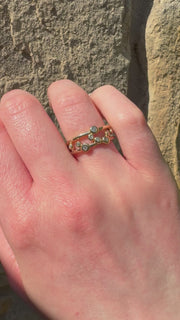9ct Yellow Gold And Diamond Bubble Ring