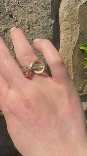 Manu Silver And 22ct Yellow Gold Swirl Ring