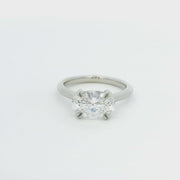 Platinum Lab Grown Oval Diamond Engagement Ring
