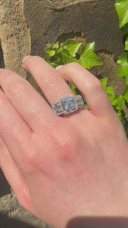 18ct White Gold And Diamond Trilogy Style Ring