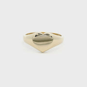 9ct Yellow Gold 9mm Heart Shaped Signet Ring